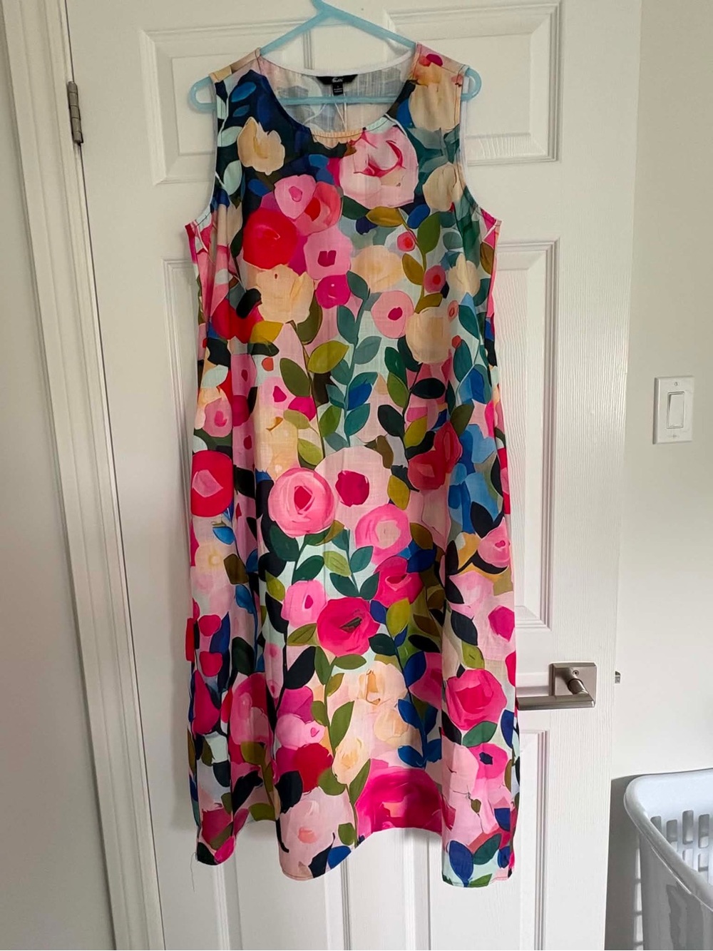 Floral A-Line Tank Dress in Pink Multi